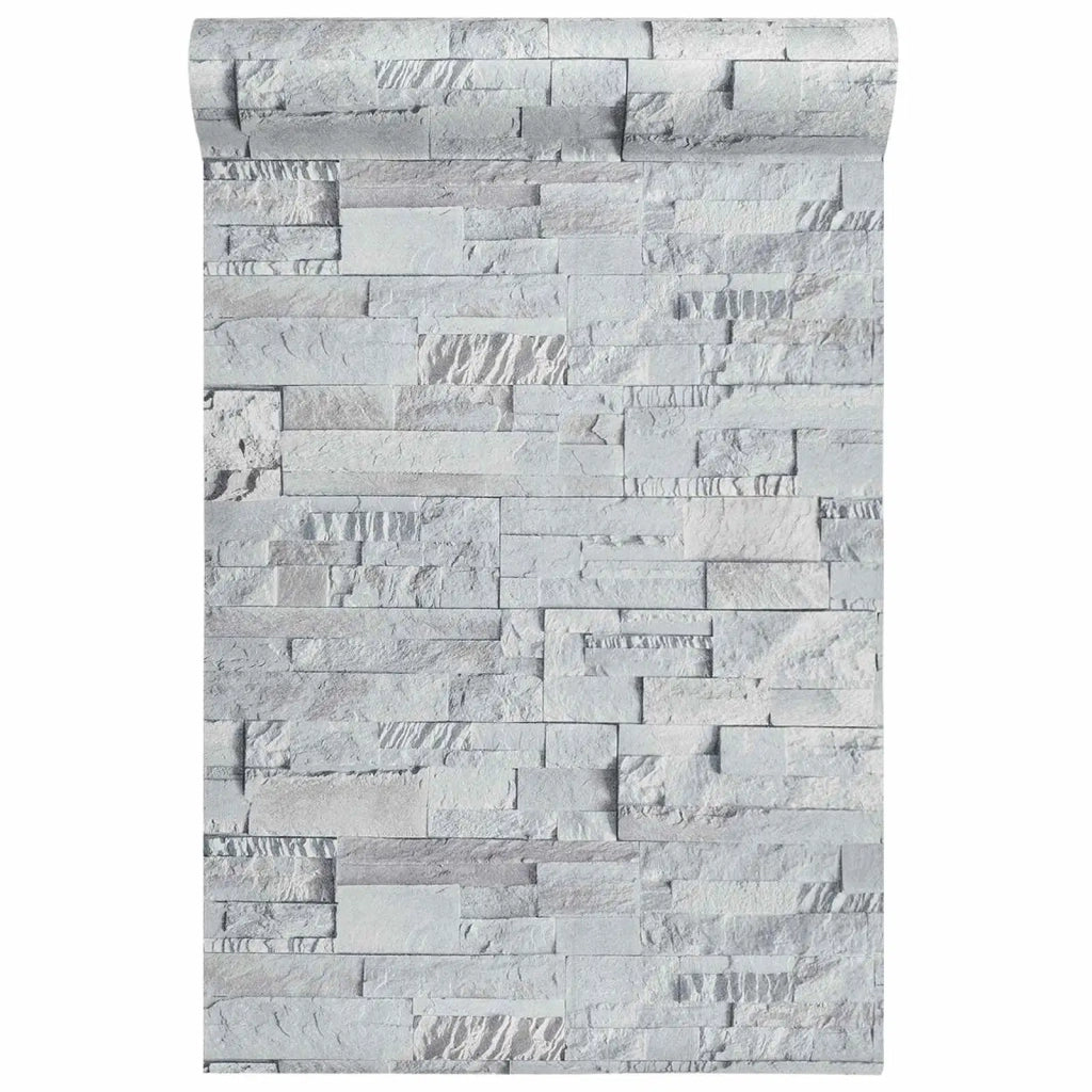 Carta da Parati 3D Pietra Grigio Chiaro 10 x 0,53 m 42046690