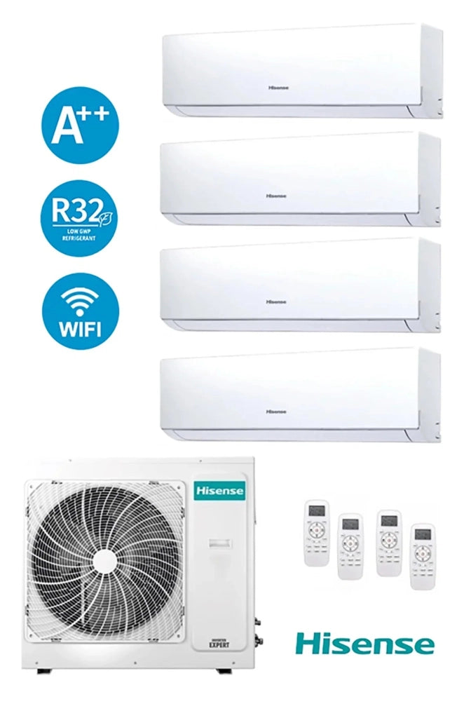 Climatizzatore Hisense Quadri Split Inverter 8,1 kW R-32 Wi-Fi 4AMW81U4RAA - A++ Energia - Superraffreddamento
