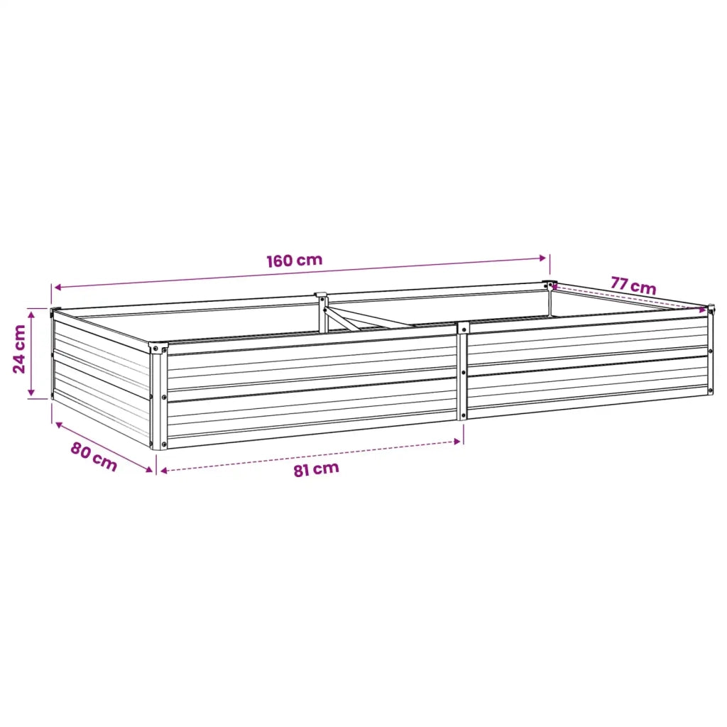 Letto rialzato da giardino Marrone 160 x 80 x 24 cm 8006476