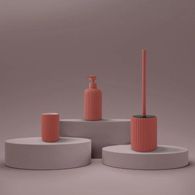 Set accessori bagno 3 pezzi in ceramica rosso soft touch Spring