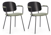 Set 2 Sedie 57x60x80 cm Sienna in Tessuto Verde