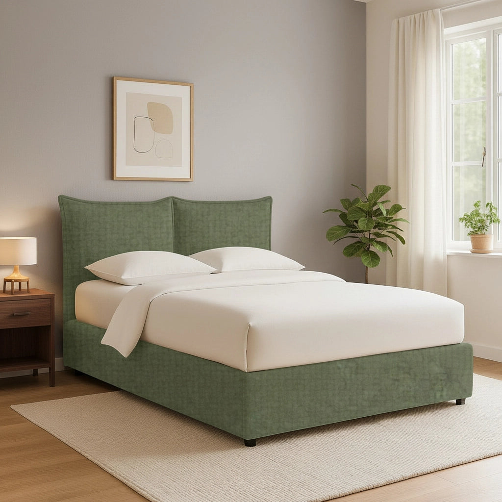 Chatteris, Letto Singolo Sfoderabile Made in Italy, Verde