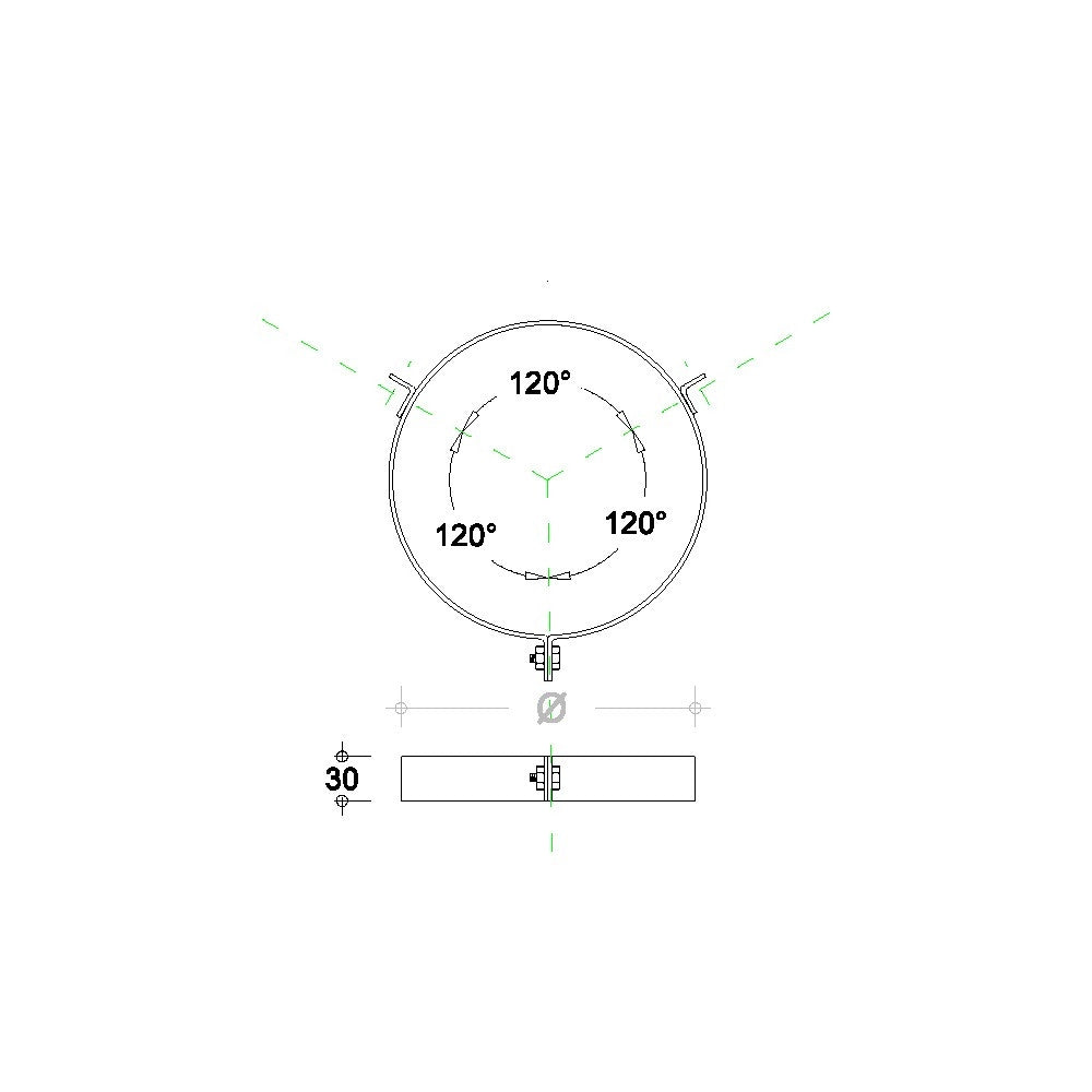 Fascetta in rame da 100mm per cavi tiranti