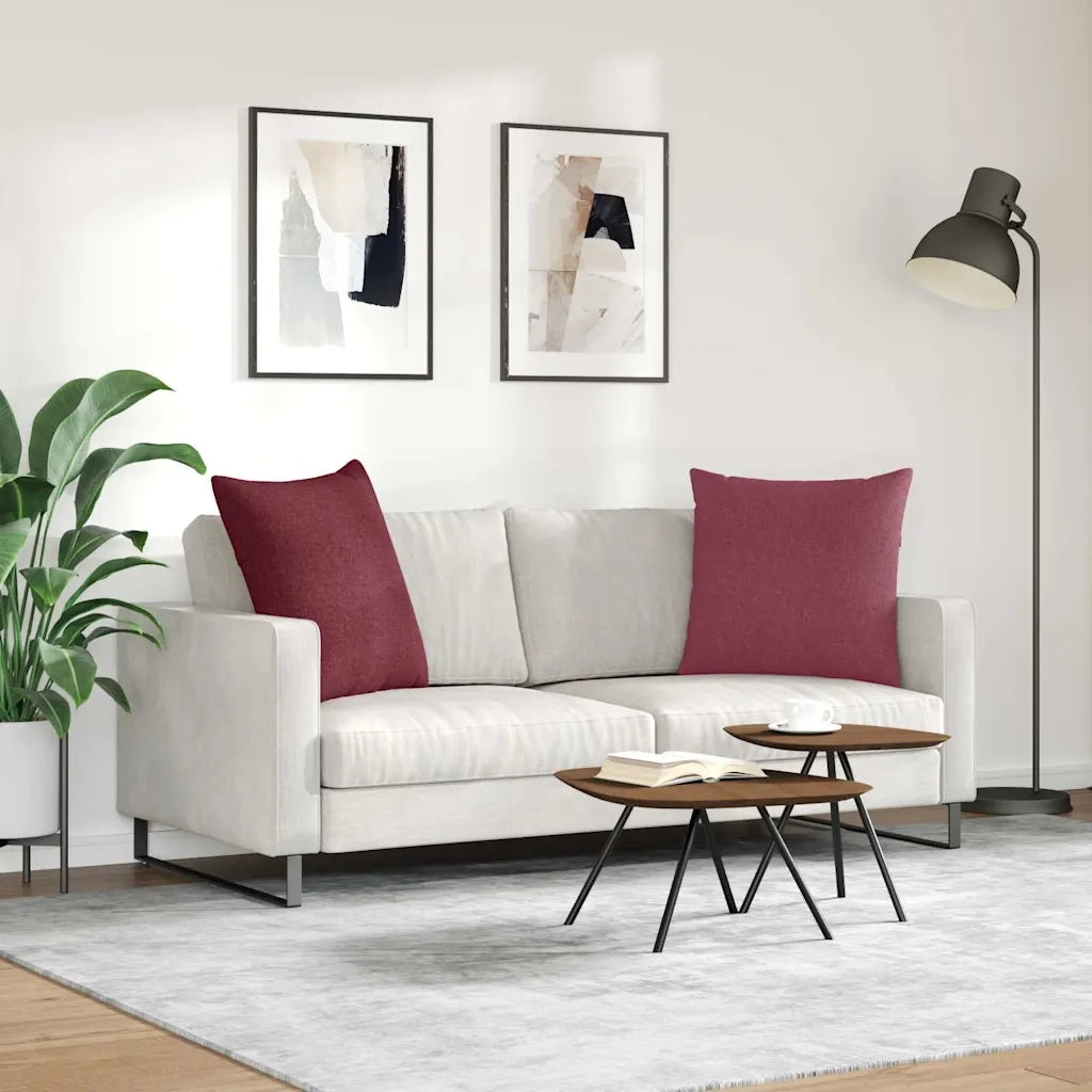 Cuscini da Divano 2 pcs Rosso Vino 80 x 80 cm Tessuto 42014043