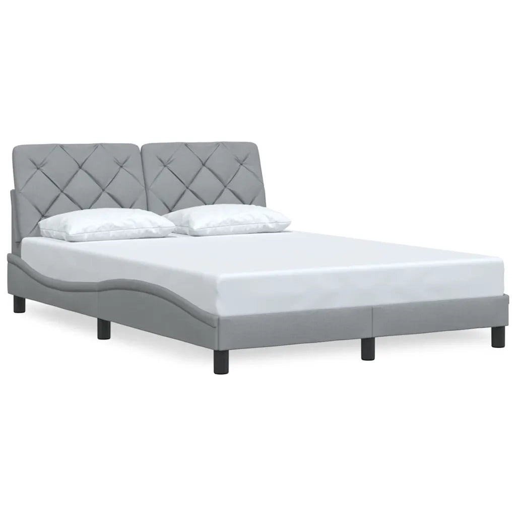 Letto matrimoniale | Letto per adulti | Giroletto senza Materasso Grigio Chiaro 120x200 cm Tessuto