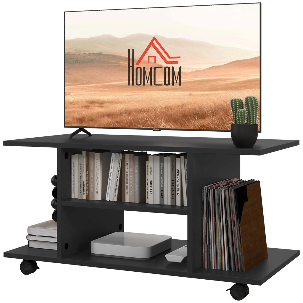 Mobile TV con ruote e ripiani ¨C zephmum ¨C 80x40x40 cm nero
