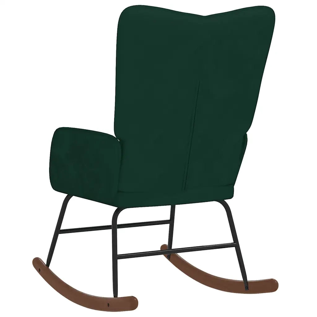Sedia a Dondolo Verde Scuro in Velluto 327745