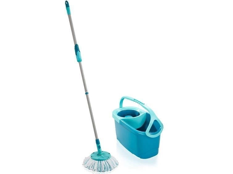 Leifheit 52101 Clean Twist Disc Mop Ergo Set mocio e secchio 6 l manico telescopico 140 cm snodo 360° colore Verde