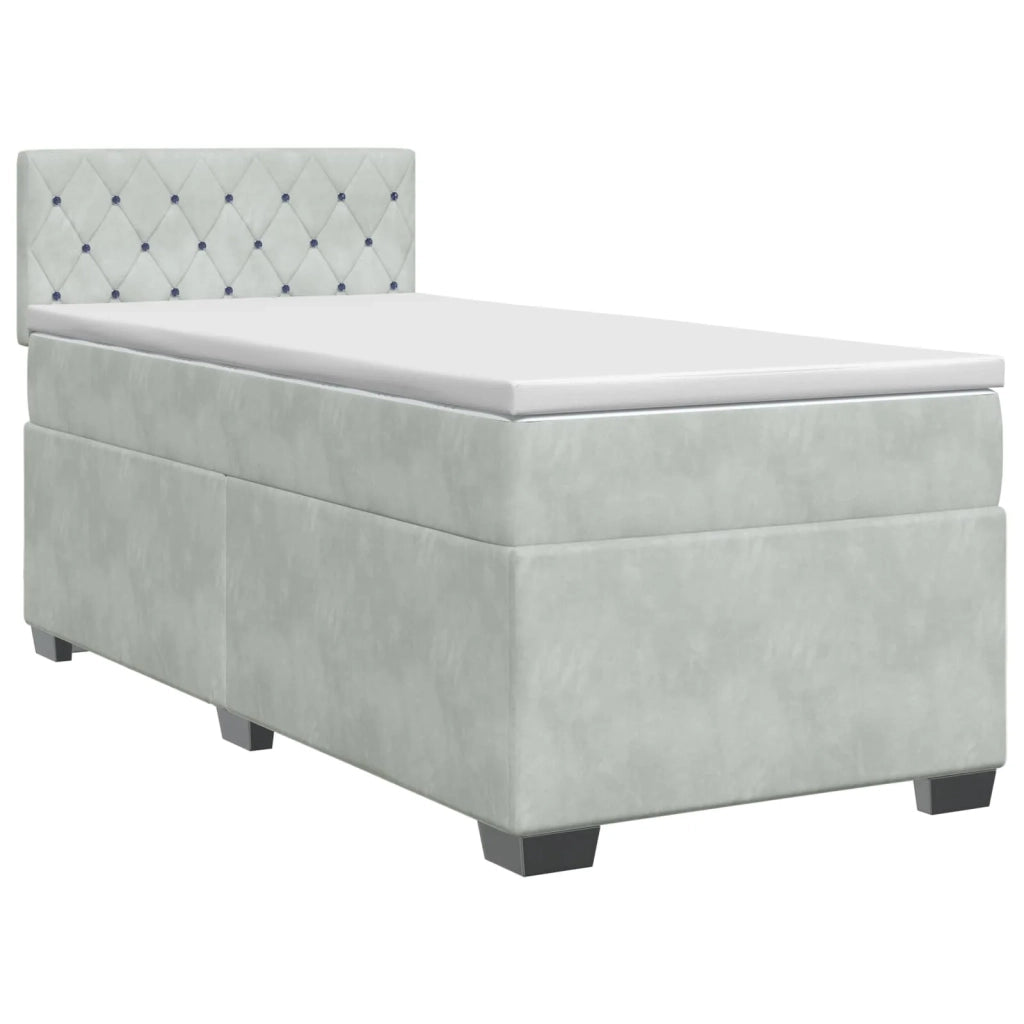 Letto box spring con materasso Grigio Chiaro 90 x 190 cm 3450614