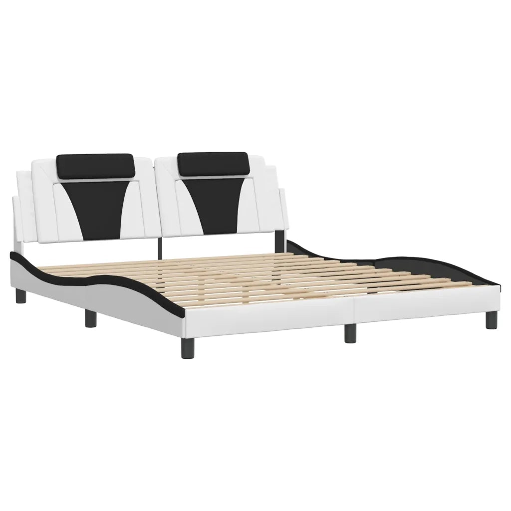 Giroletto Viana con LED senza Materasso Bianco e Nero 180x200 cm