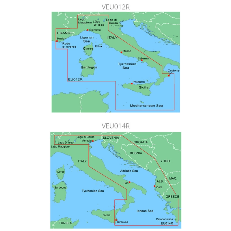 CARTOGRAFIA REGULAR MAR TIRRENO REGULAR VEU014R  ADRIATIC SEA