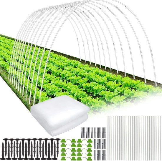 Tunnel per orticoltura in curva per giardini elevati - cinture di giardino flessibili in acciaio inossidabile - telaio di supporto in fibra di vetro
