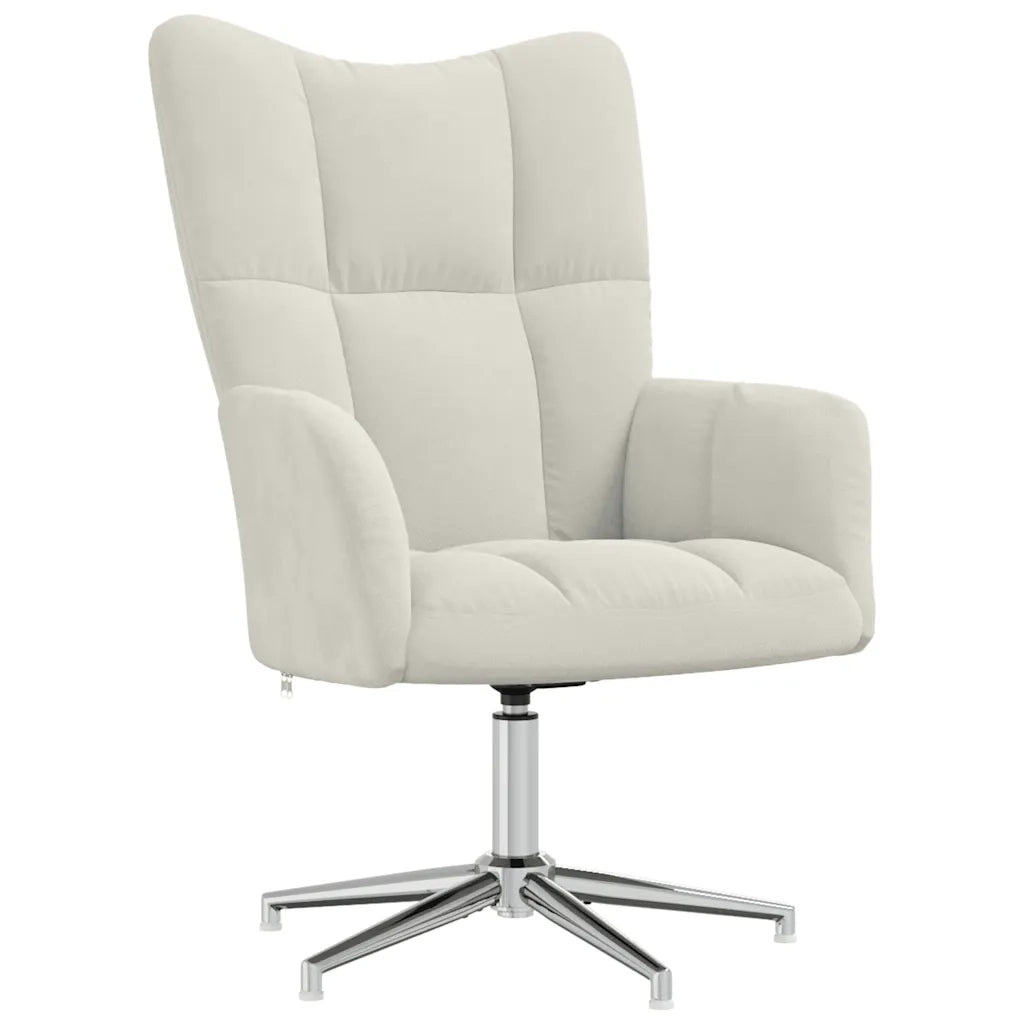 Sedia Relax Bianco Crema Velluto 328126