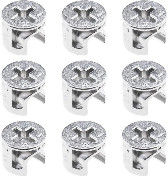 Connettore di Mobili 50 pezzi - Raccordo per Cassetti/Lavabi/Dressing - Dimensioni 12x10mm - Corrosione Resistente - Duraturo