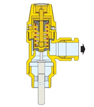Valvola di sicurezza combinata temperatura e pressione per impianti solari 1/2" M 10 BAR