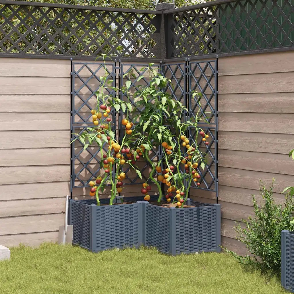 Vaso da giardino 3 pz-Set di 3 Fioriera da Esterno-Contenitore per Piante Grigio Chiaro 80 x 80 x 143 cm Acciaio