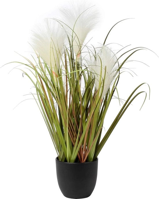 Pampas di fibre di grano Decorative pianta artificiale Pianta decorativa di grano Pianta decorativa Fibra di grano in vaso in plastica nera