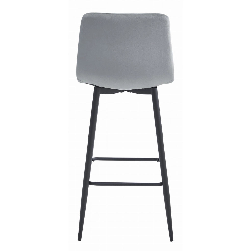 Set di 2 sgabelli da bar Pozza in velluto grigio argento