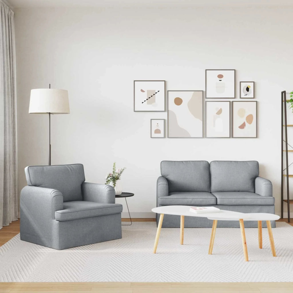 Set di divani 2 pcs Grigio chiaro 144 x 80 x 85 cm Tessuto 3407516