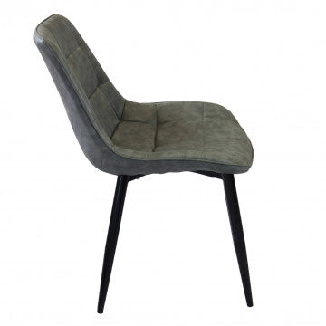 POLTRONA WINONA IN ECOPELLE CON STRUTTURA IN METALLO 59 X 51 X 82 CM GRIGIO OKX