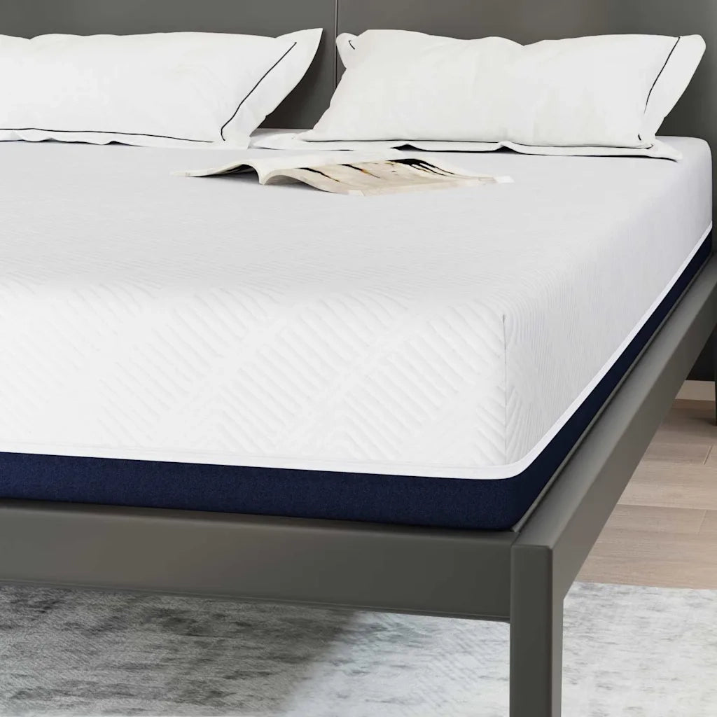 Materasso Bianco e Blu 140 x 190 cm Tessuto Jacquard 4106341