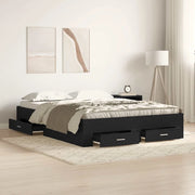 Struttura del letto-Giroletto Rovere Nero 140 x 200 cm Legno multistrato 877981