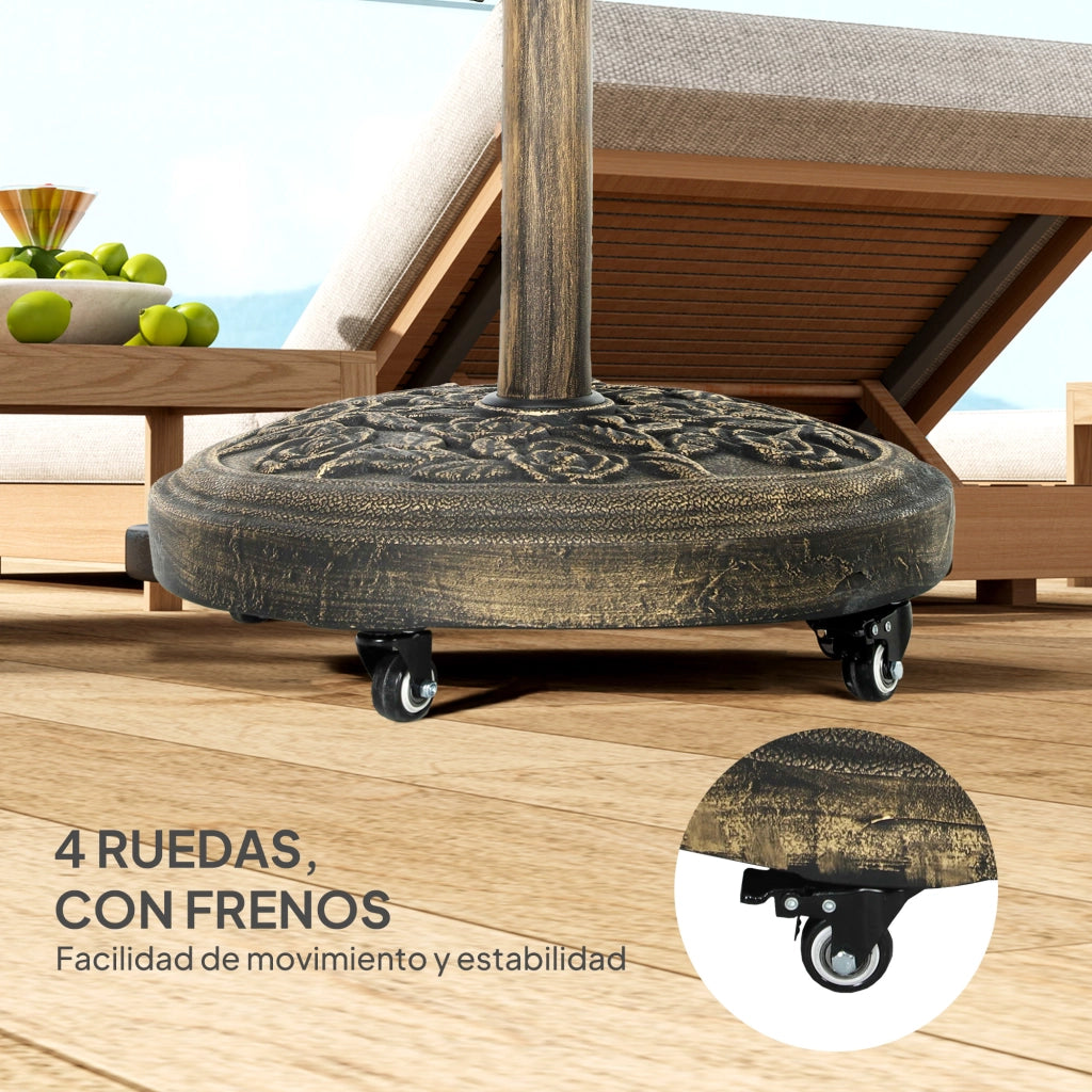 Base per Ombrellone con Ruote ¨C Minimal ¨C Bronce ?49x42 cm