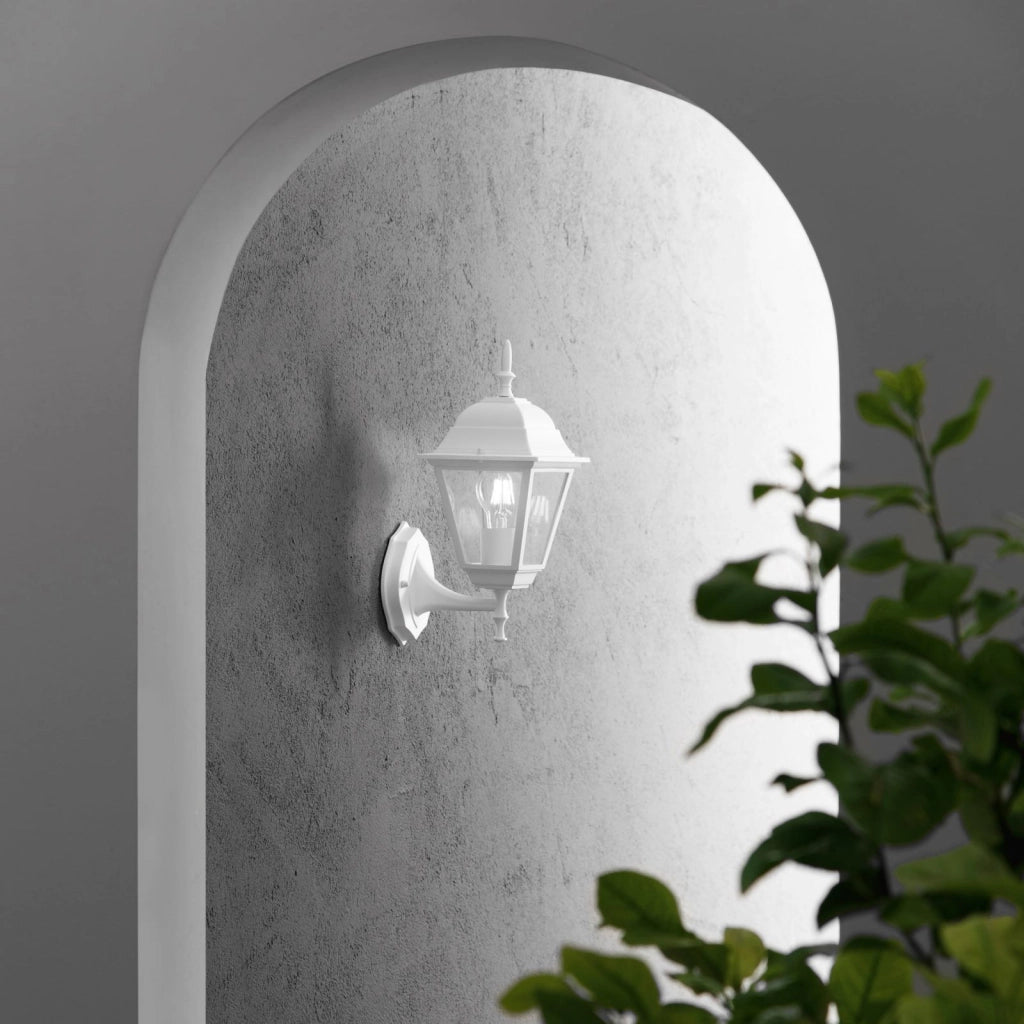 APPLIQUE UP ROMA BIANCA 1 LUCE ATTACCO E27 IP44 14,6X19,5X36CM