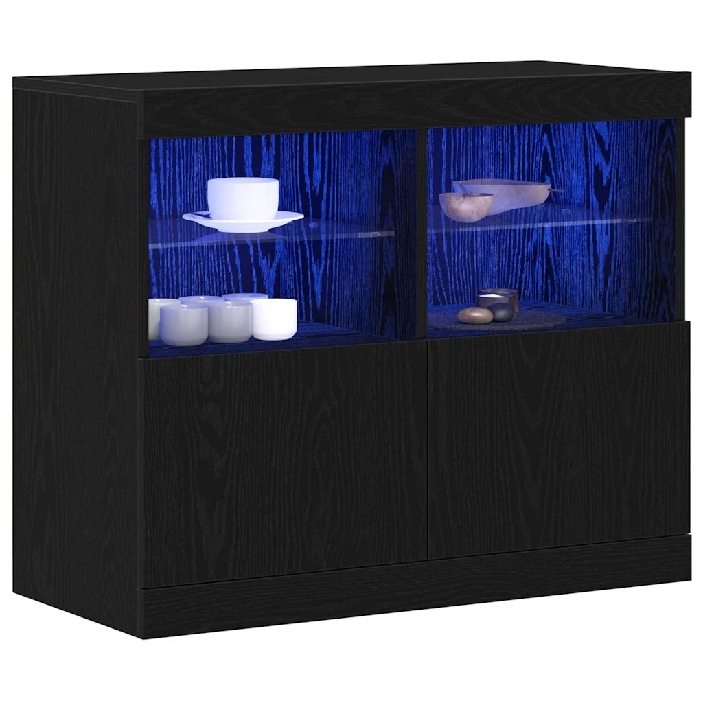 Madia LED Nero 81 x 37 x 66,5 cm Legno multistrato 863032