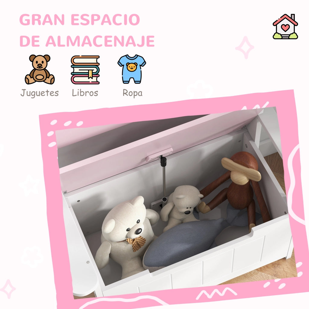 Scrivania per Bambini con Cassetti ¨C Minimal ¨C 68.5x34x58 cm Rosa e Bianco