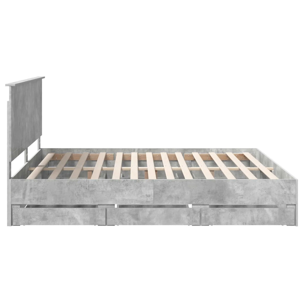 Struttura del letto con cassetto Grigio cemento 200 x 200 cm 3411085