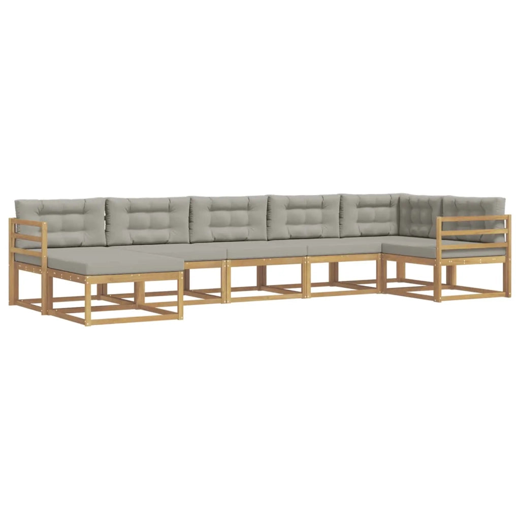 Set di divani da esterno 7 pcs Bianco e Grigio Chiaro 3386745
