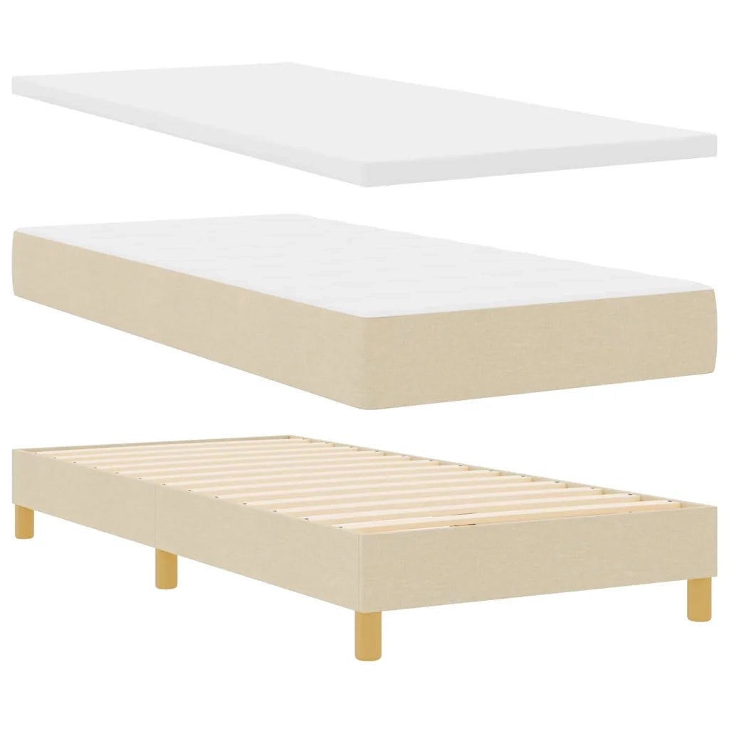 Letto a molle con materasso Crema 80 x 200 cm Tessuto 3340120