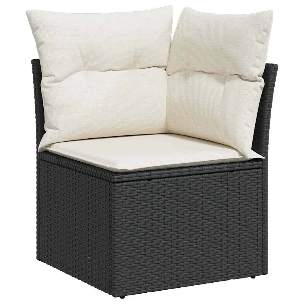 Set Divano da Giardino con cuscino 13 pcs Nero e Crema 3364130