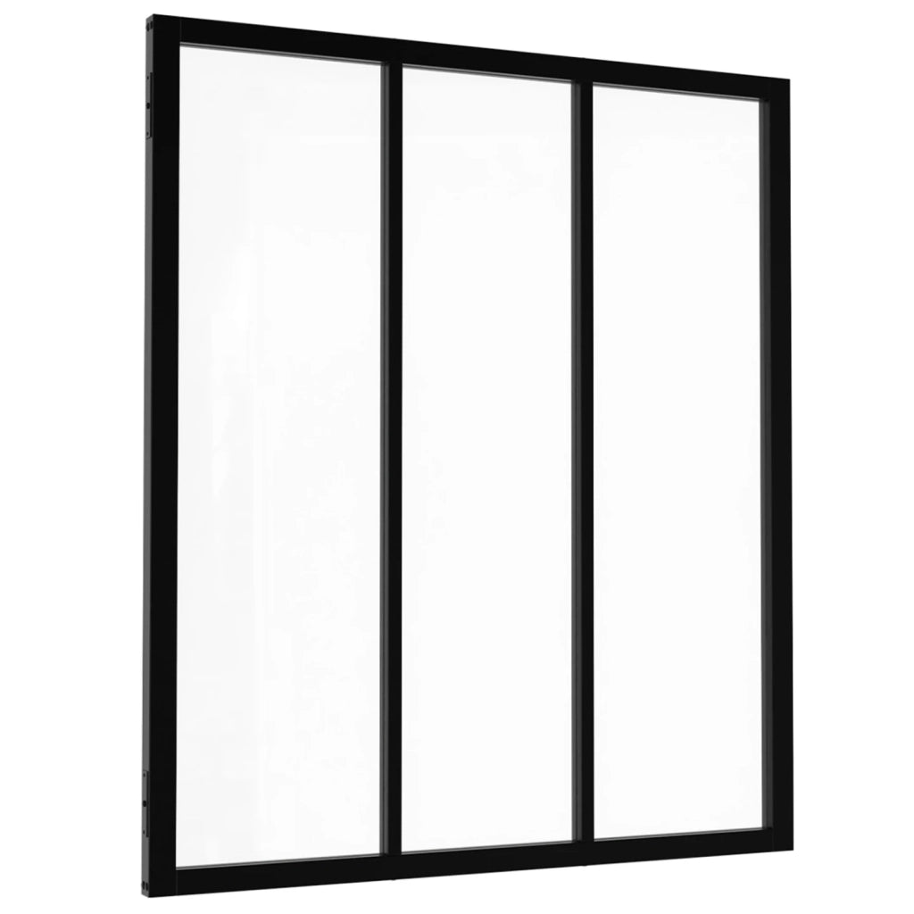 IDMarket - Techo de cristal de 3 hojas 93x108 cm en metal negro