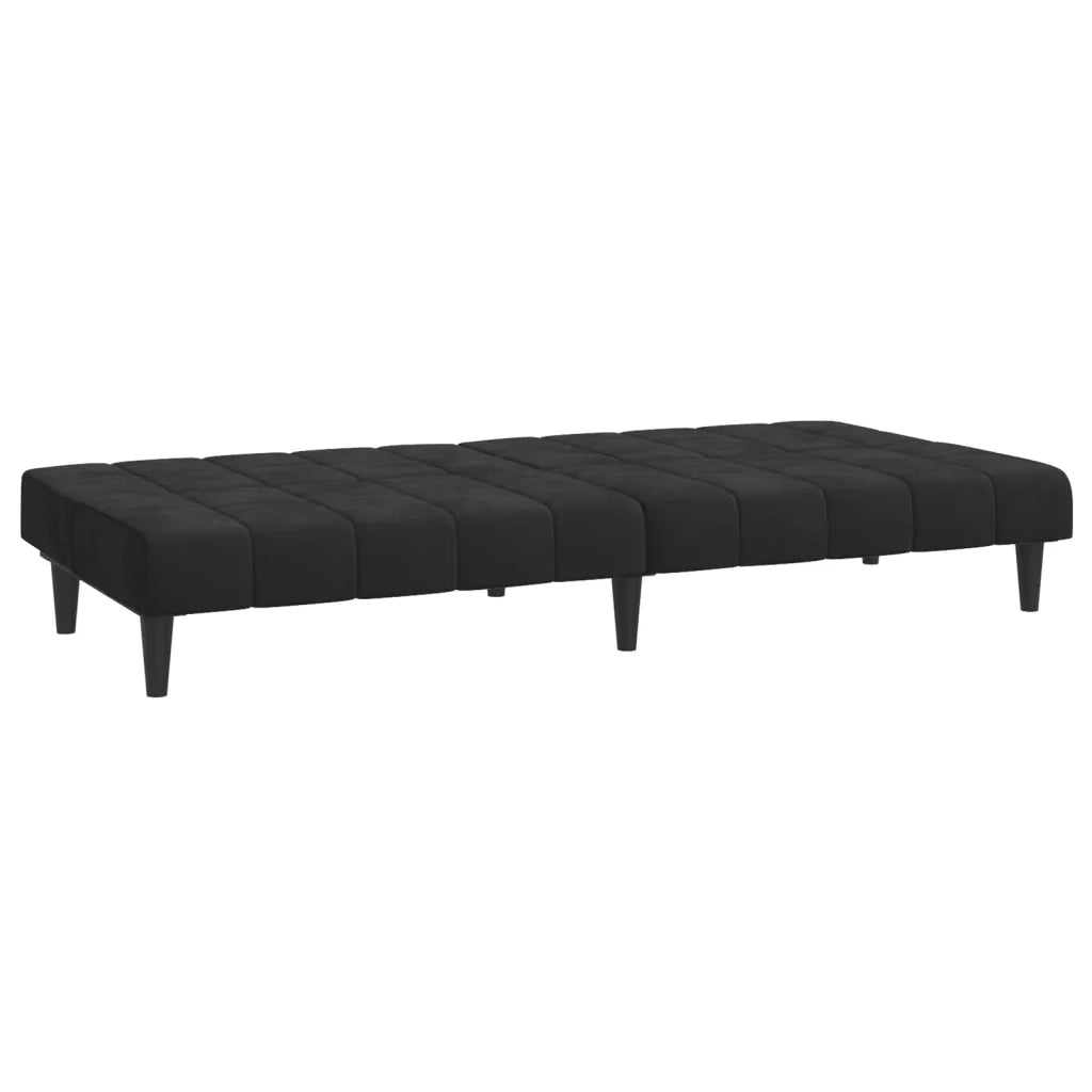 Divano Letto a 2 Posti Nero in Velluto 375844