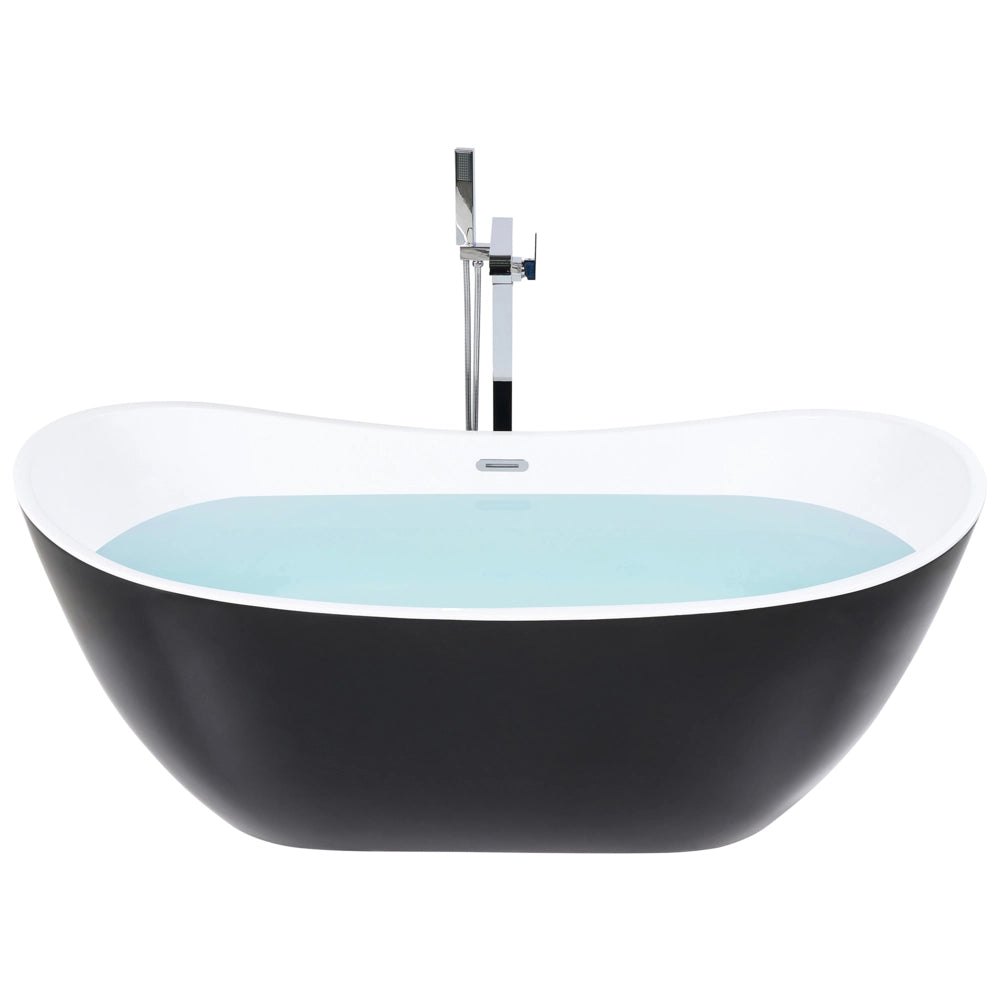 Vasca da bagno nera con argento sanitario acrilico singolo 180 x 78 cm autoportante moderno