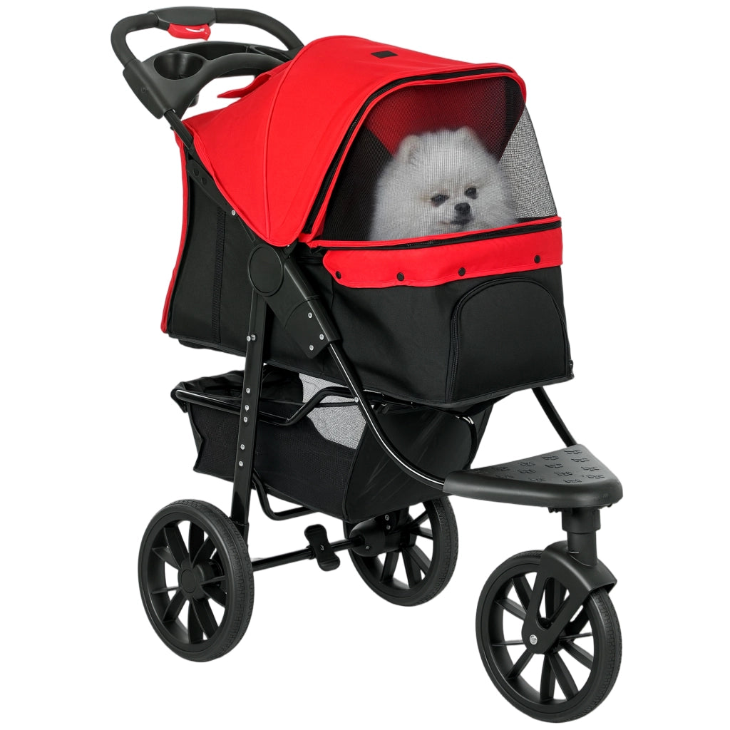 Carrello per cani pieghevole ¨C zephmum ¨C Rosso 109.5x57.5x106.5 cm