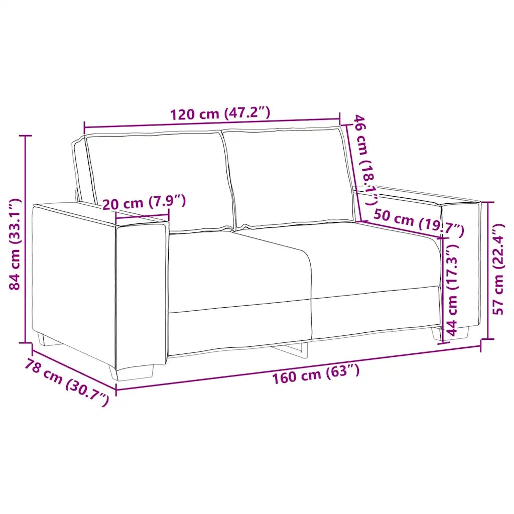 Divano a 2 Posti-Sofa 2 Posti giallo 120 cm in Velluto 749081