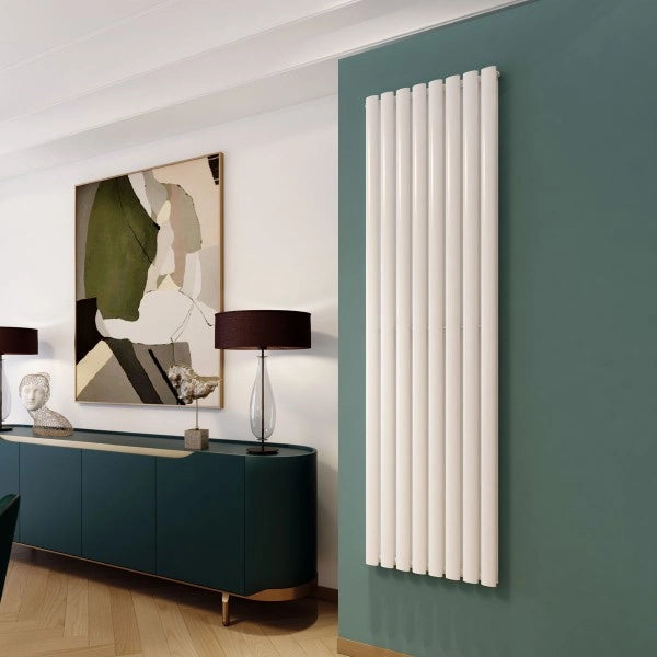 RADIATORE TERMOARREDO DI DESIGN BIANCO MODELLO PIANO - MM 1800X360-INT.1760-6 TUBI-WATT 667-DEL.T50 2276-1 COL.  - MAM