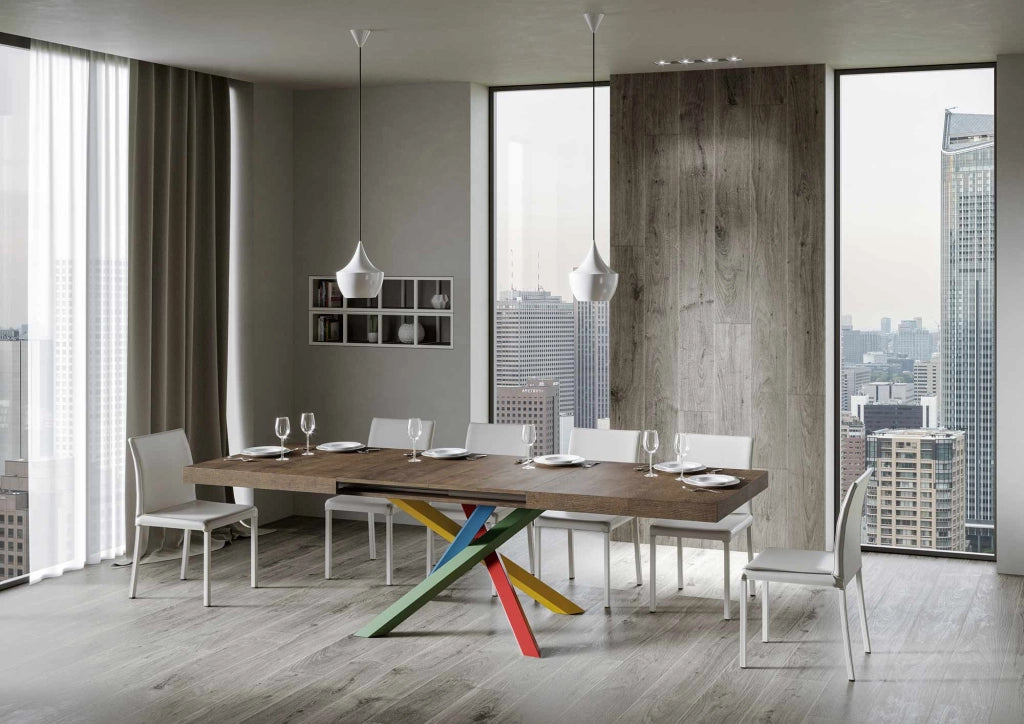 Tavolo allungabile 90x200/304 cm Volta noce telaio 4/B