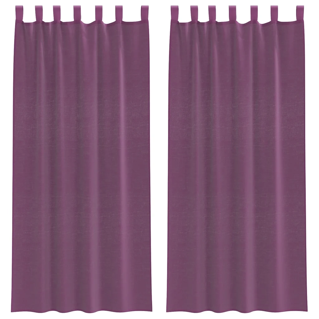 Tende in Voile con Passanti 2 pz Viola 140x225 cm