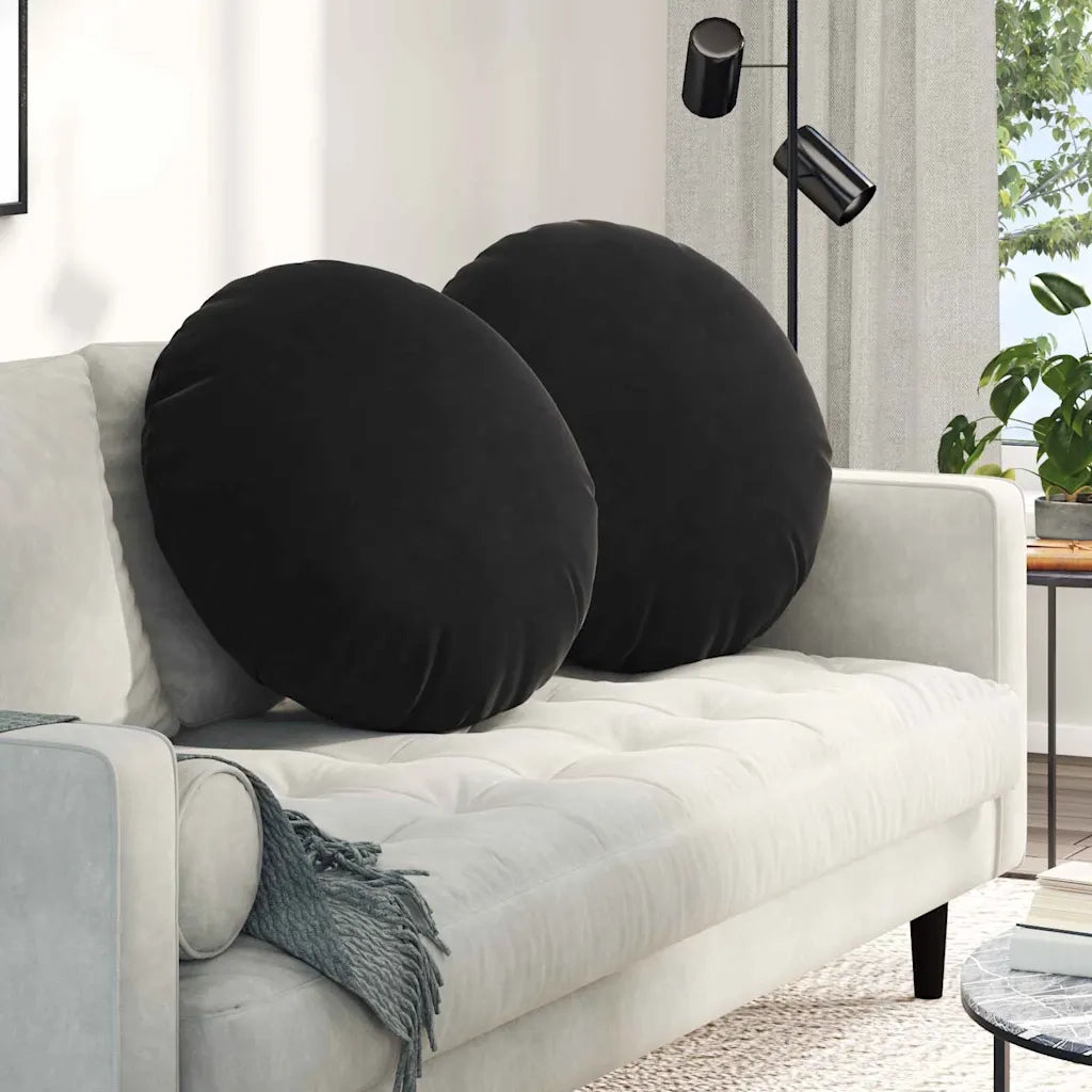 Cuscini per Seduta 2 pcs Nero Ø 80 x 29 cm Velluto 42014254
