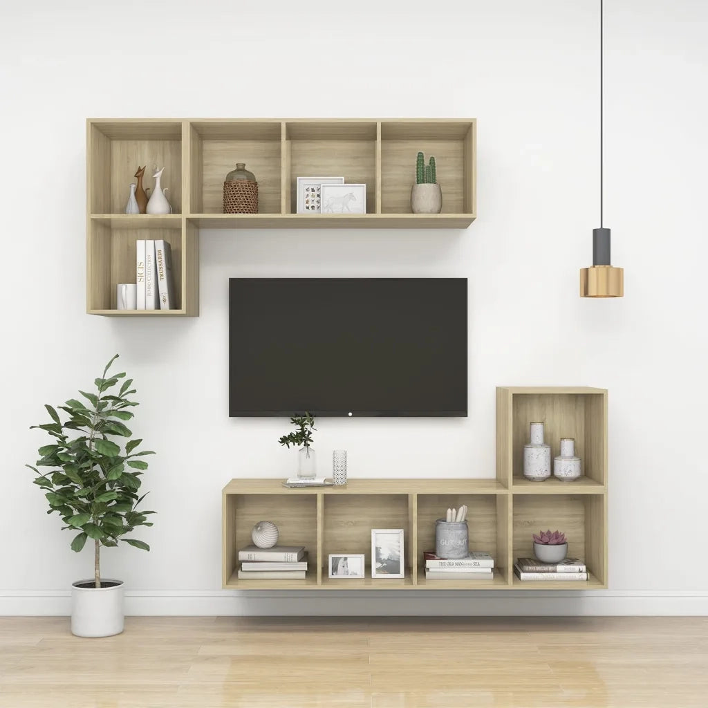 Mobile TV da Parete | Armadietto TV | Mobile Porta TV Rovere Sonoma 37x37x72 cm Legno Multistrato