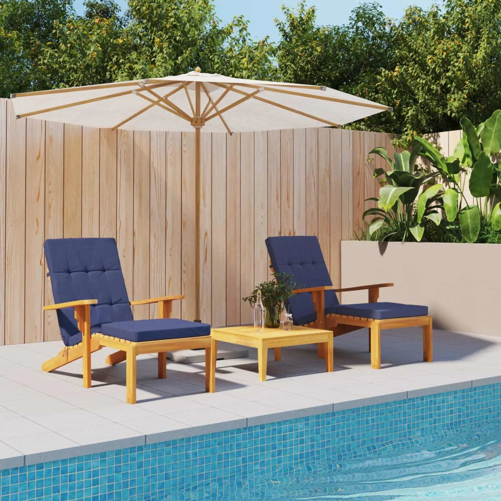 Cuscino da Esterno 2 pcs Blu navy 180 x 55 x 7 cm Tessuto 379391