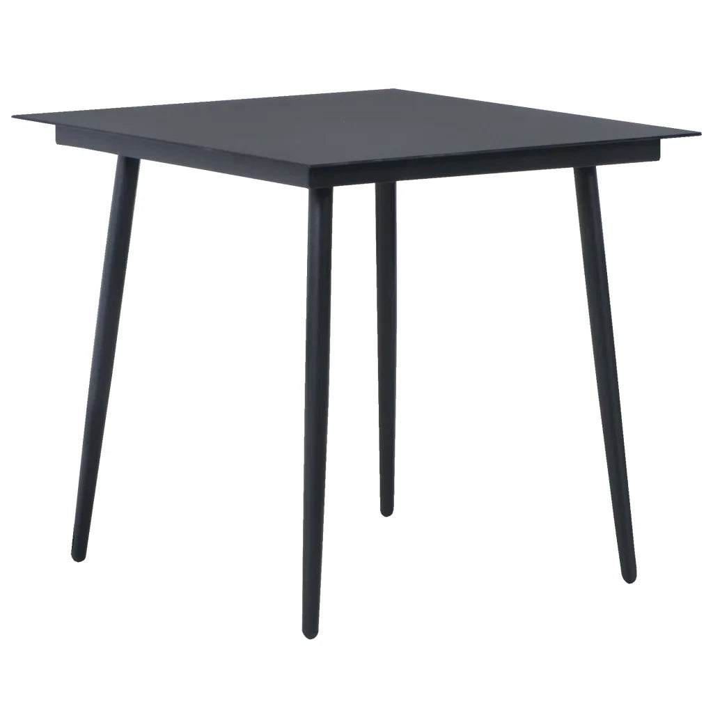 Set da Pranzo da Giardino 3 pz in Rattan PVC Nero