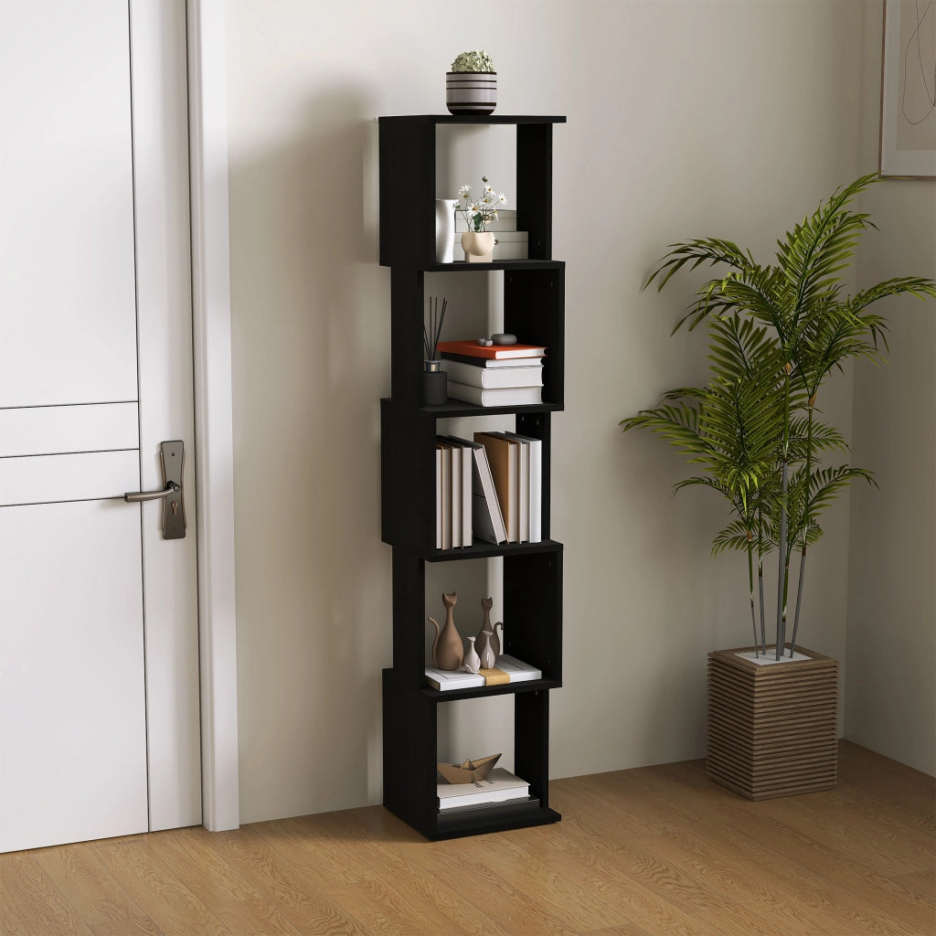 Libreria a 5 Ripiani Moderna ¨C Zephmum ¨C Nero