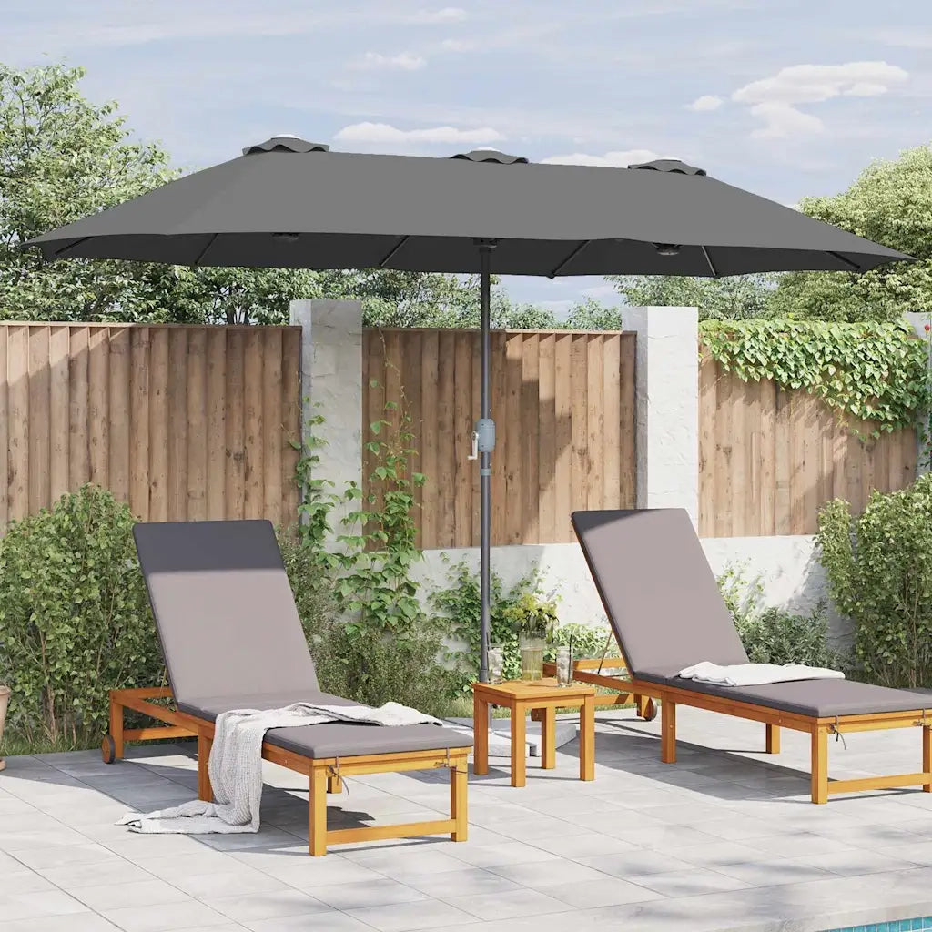 Ombrello da giardino Antracite 370 x 197 x 239 cm 42003369