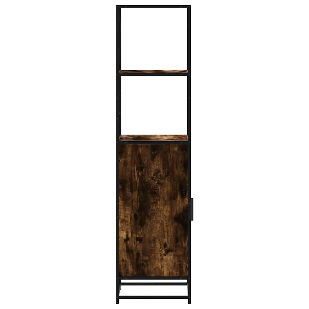 Credenza Rovere Fumo 35,5x35x139 cm Legno Multistrato Metallo 849046