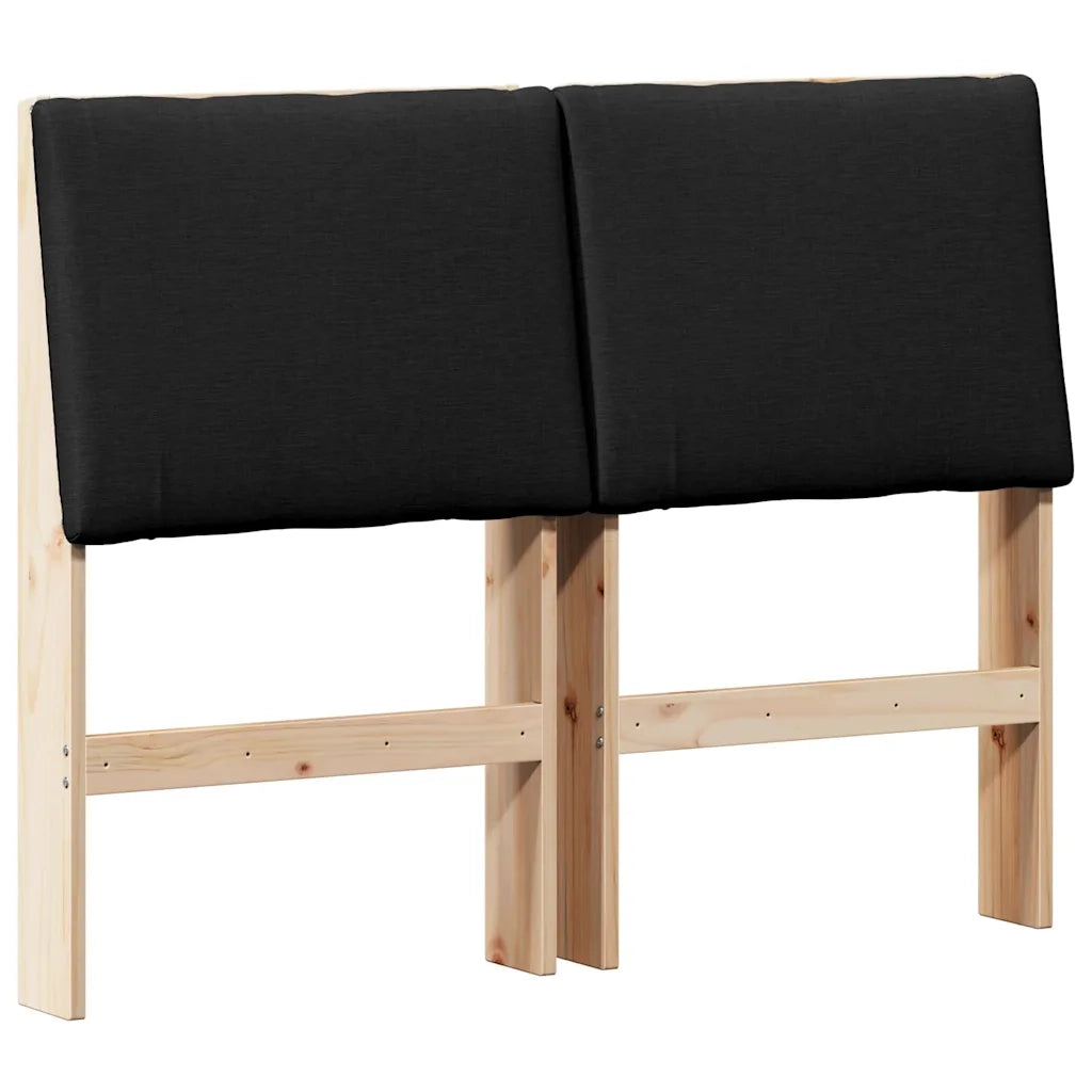 Testiera | Testata imbottita Nero 135 cm Pino massello